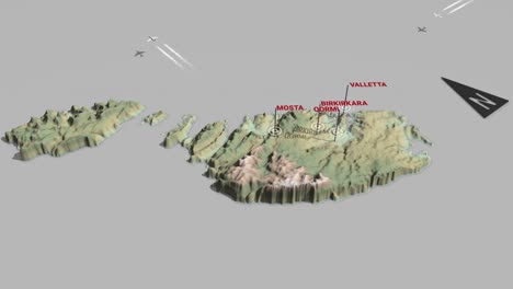 3d terrain map malta