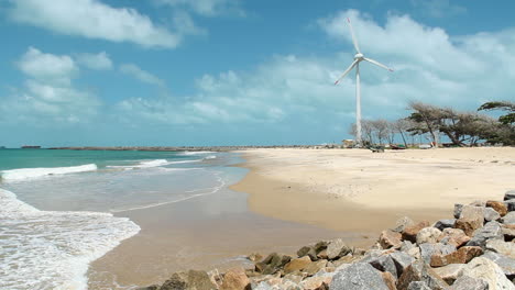 windmill and beach with wind energy in fortaleza, cear?