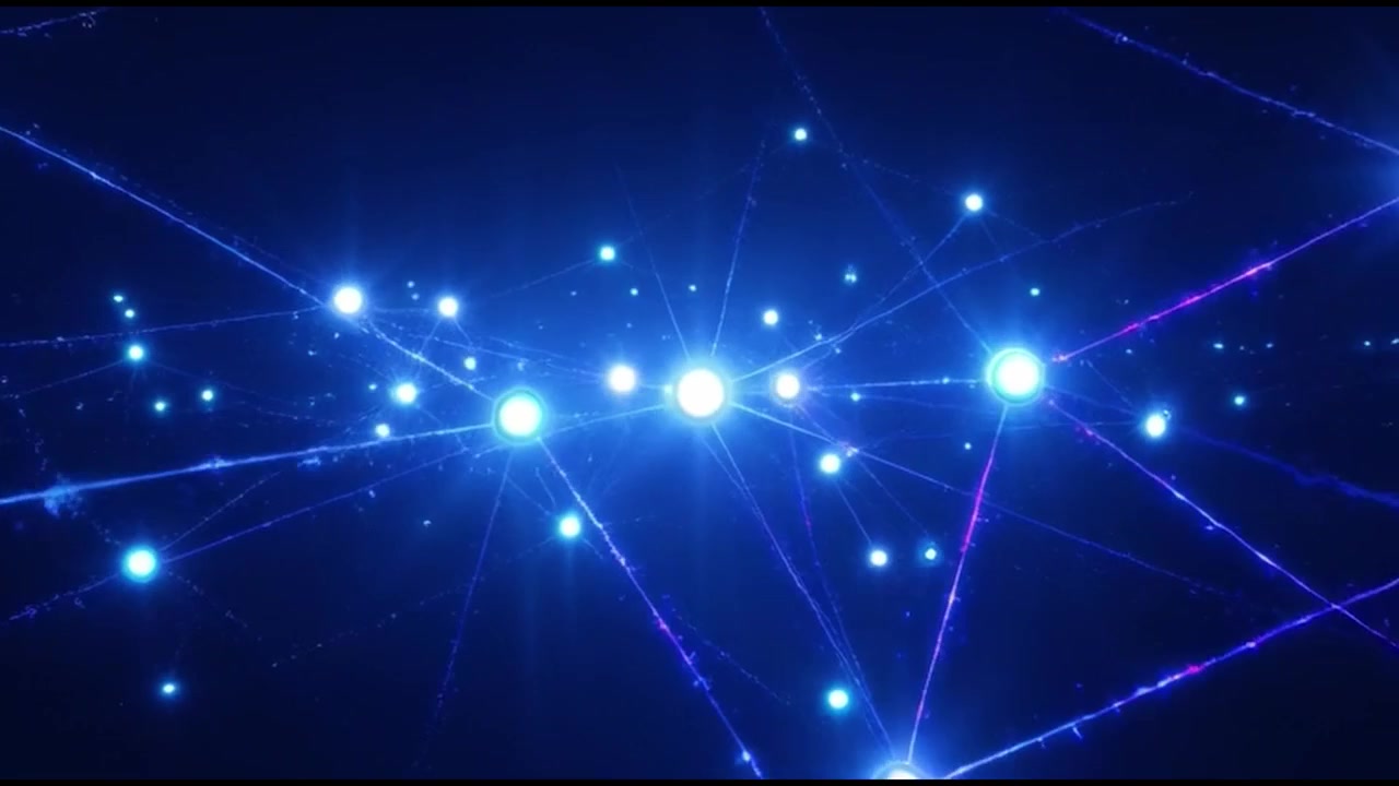Abstract Digital Network Connecting Glowing Blue Nodes