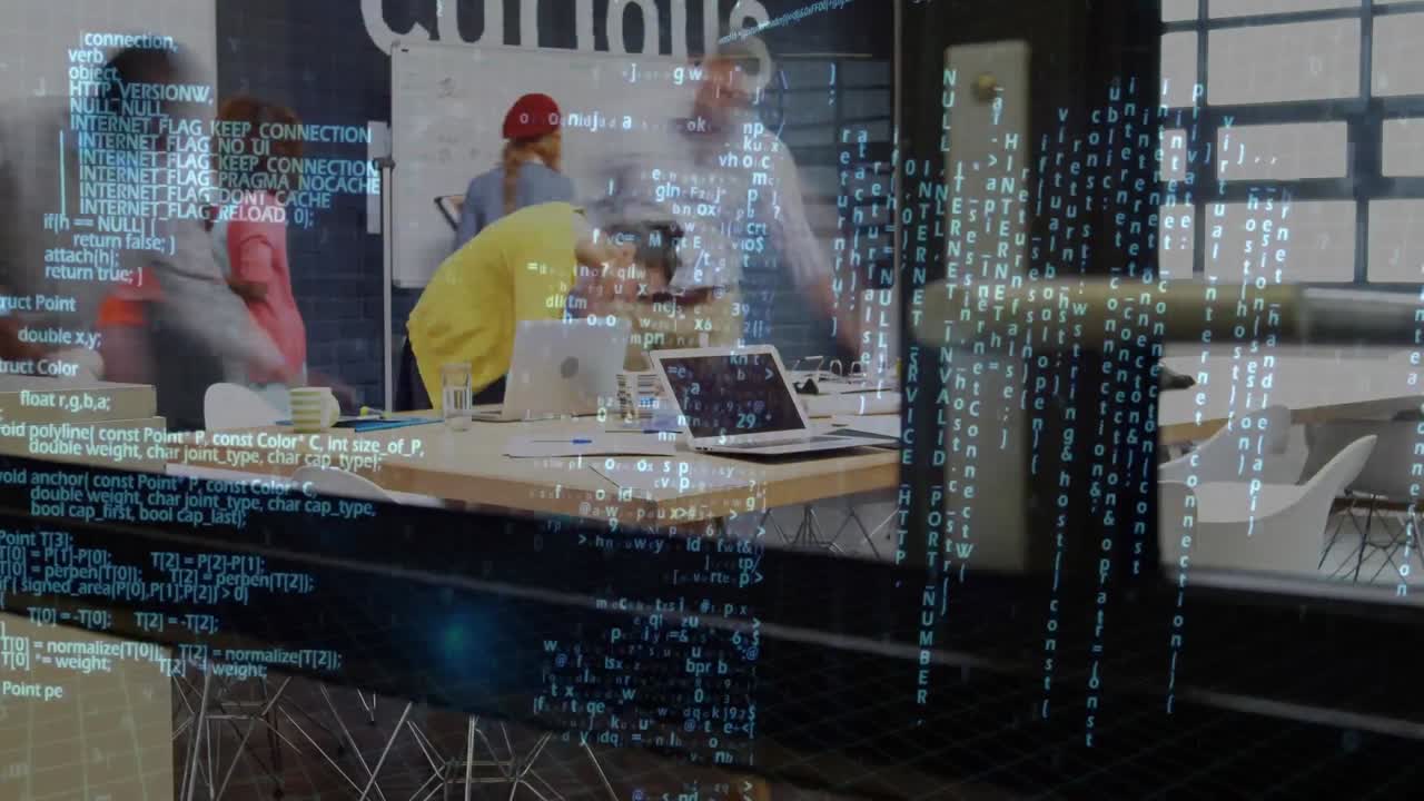 el lapso de tiempo de una oficina mientras la gente va y viene