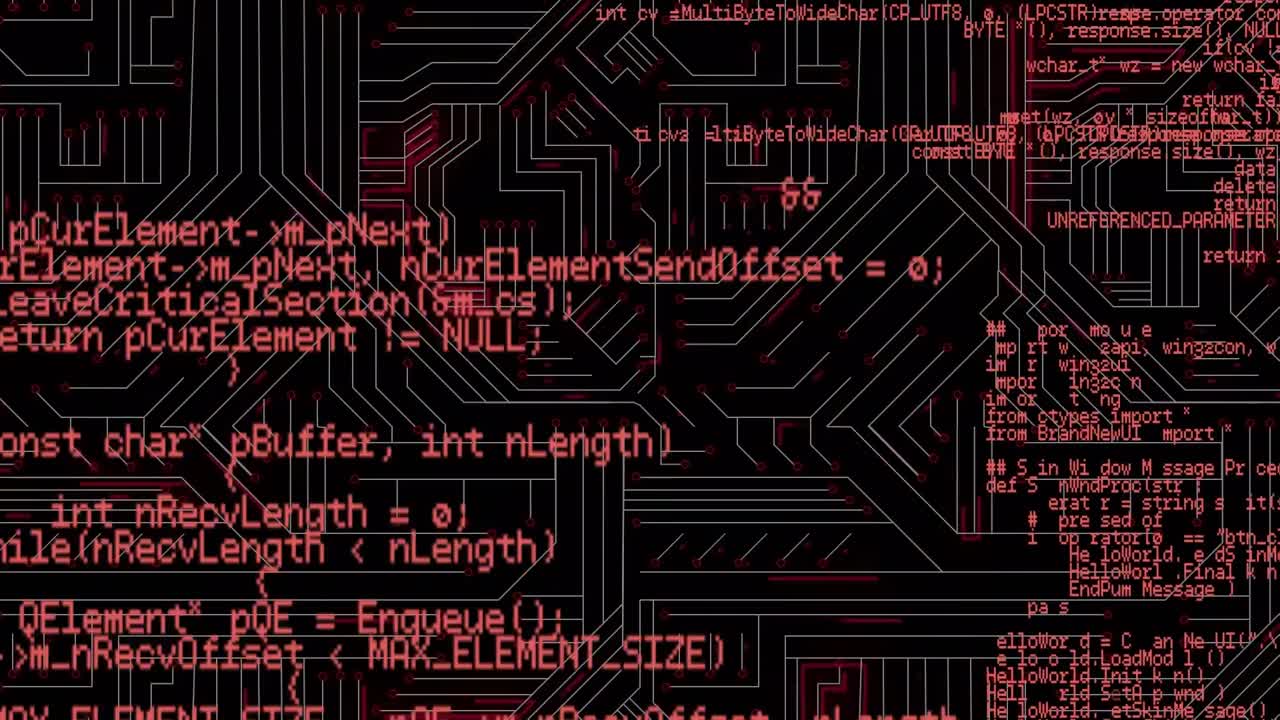 animación digital del procesamiento de datos contra las conexiones de microprocesador sobre fondo negro