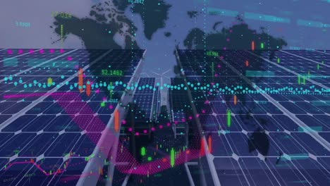 Animation-Der-Datenverarbeitung-über-Solarpaneele