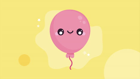 pink balloon helium kawaii animation