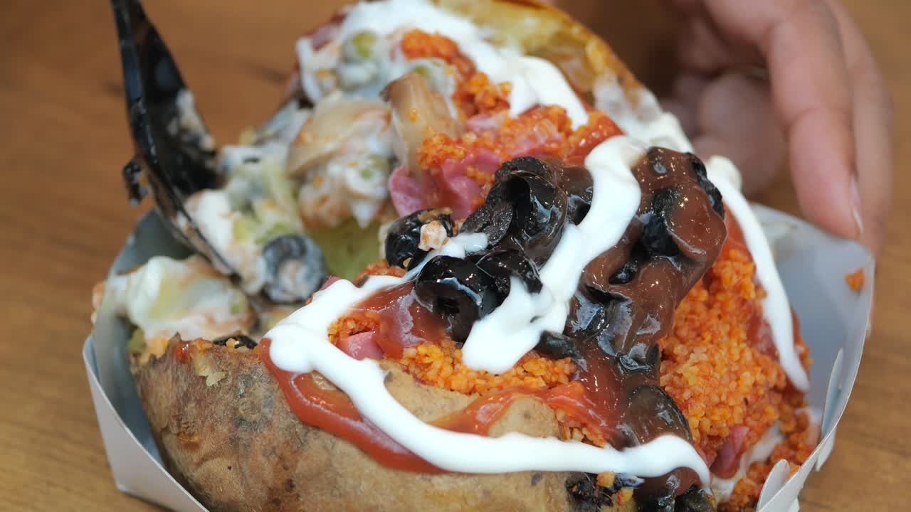 Close-up of a Loaded Kumpir