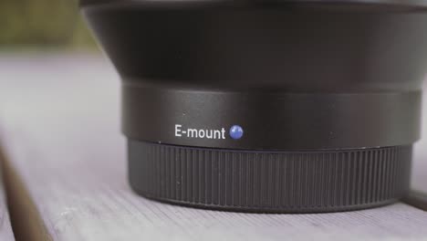 close-up of an e-mount lens