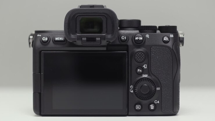 Rückseite der Sony A7R IV Kamera