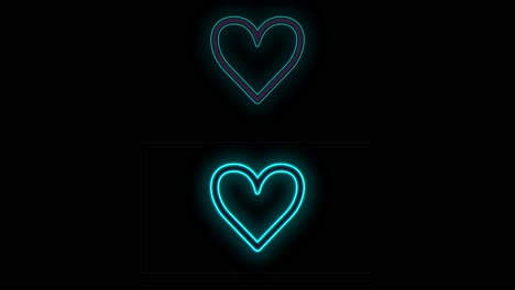 Blue-love-hearts-pattern-with-neon-light