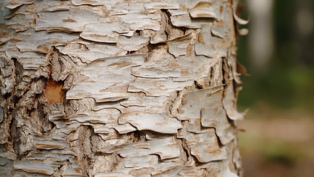 Primo piano della texture di corteccia d'albero che si sfalda nella natura