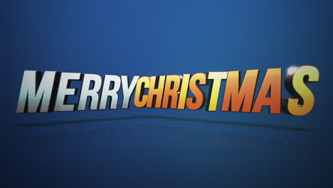 modern merry christmas text on a vivid blue gradient