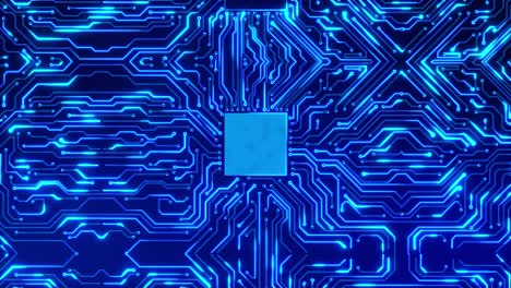 4k print circuit technology cyber futuristic concept computer 4k loop animation 3d motherboard