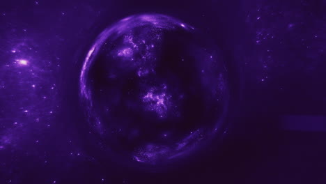 a giant violet wormhole curves the space around it
