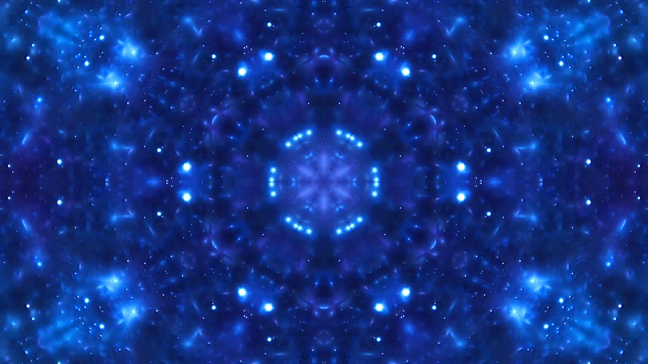 아름답고 추상적인 칼레도스코프, 빛나는 빛, 미묘한 움직임을 조절하는 빛.