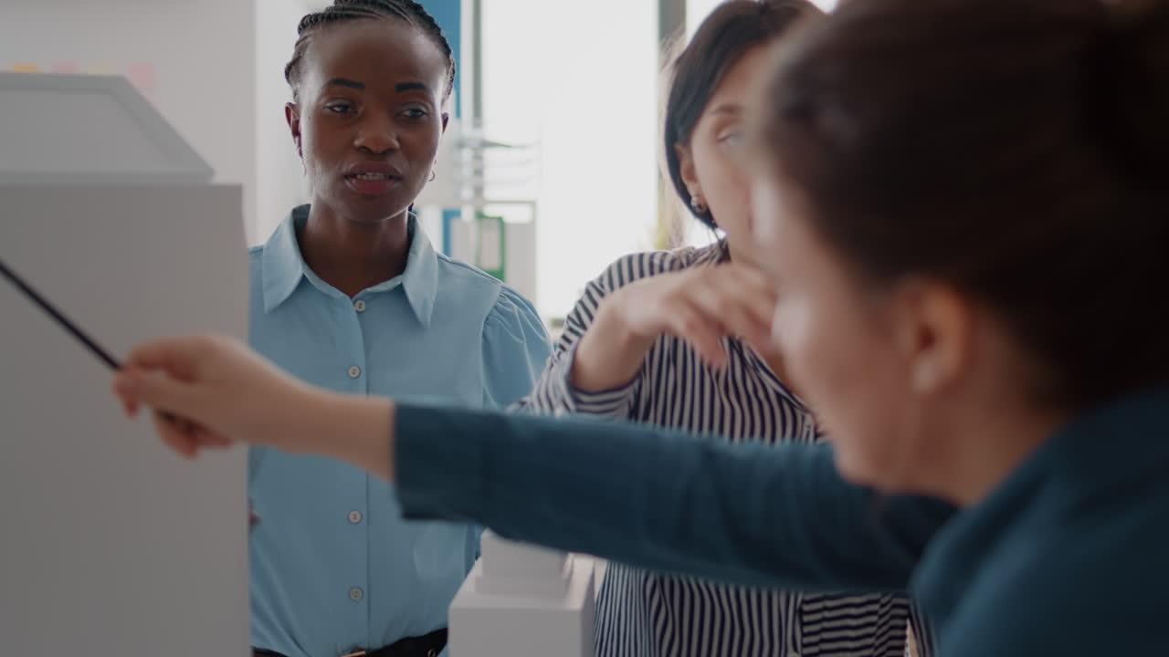 People discussing architecture plans