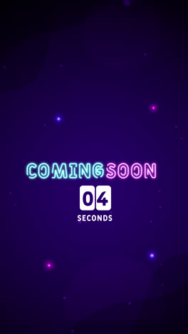 coming soon neon countdown