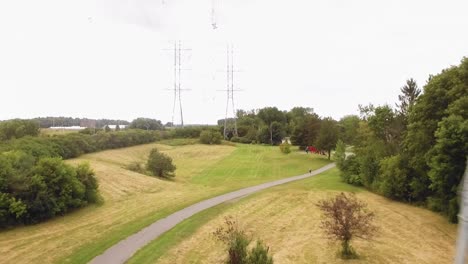 Gorgeous-tracking-shot-of-tall-power-stations