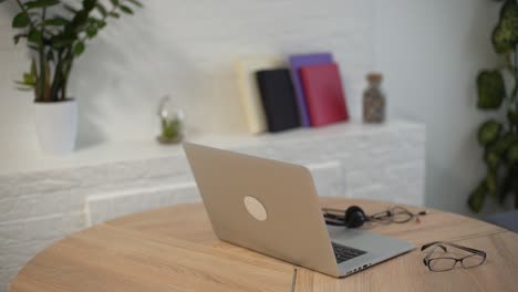 video conferencing technology in kitchen for video call with colleagues at home and in offices