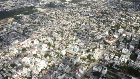 Vast-and-dense-residential-urban-city-area-in-Mexico-lit-by-sunlight