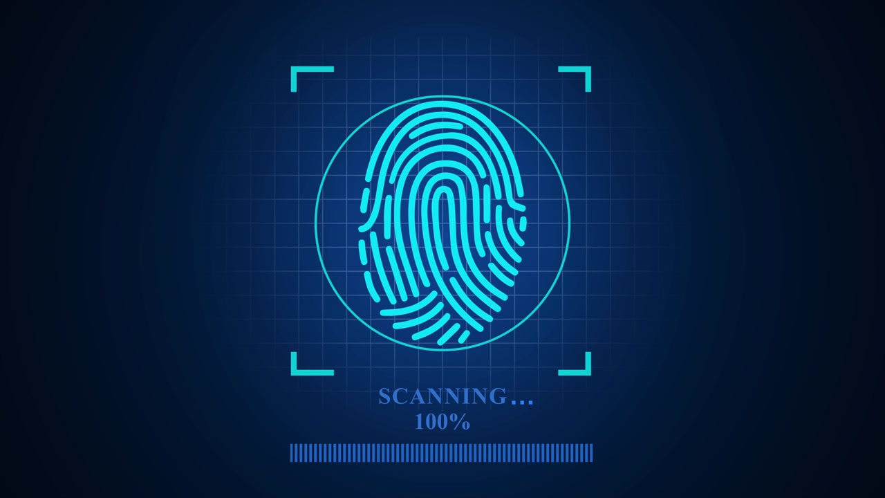 Digital Fingerprint Scanning Process for Biometric Security Authentication