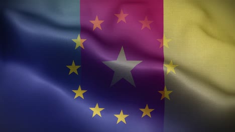 eu cameroon flag loop background 4k