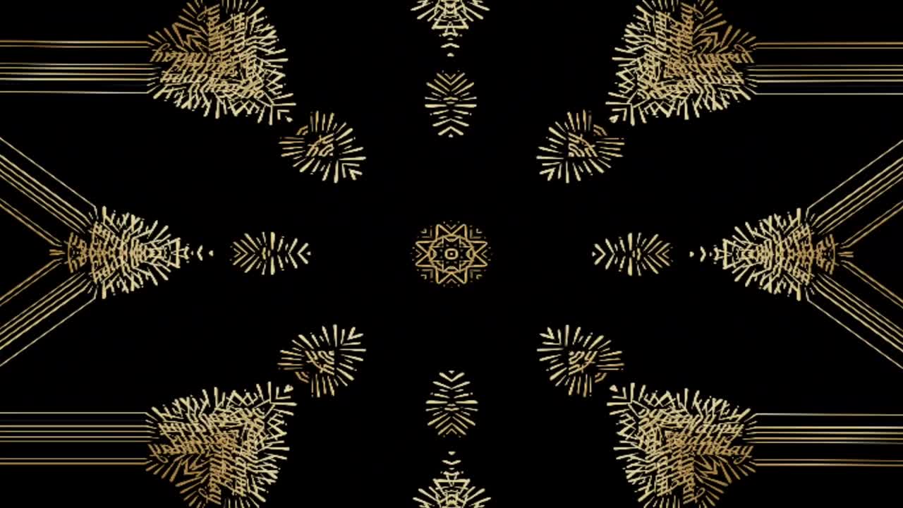 황금 갈색 만달라 칼레도스코프 패턴 운동 배경