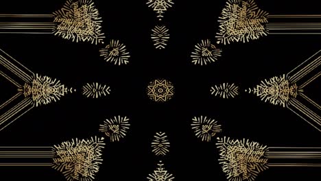 golden brown mandala kaleidoscope pattern movement background.