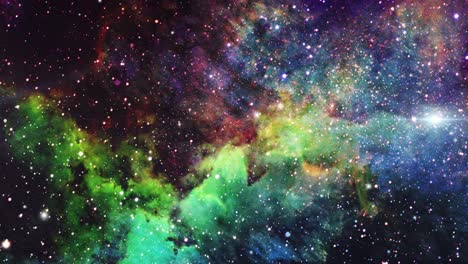 Coloridas-Nubes-Nebulosas-En-El-Universo-Repleto-De-Estrellas