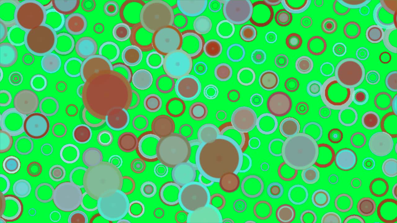 Abstract Circles Pattern on Green Background