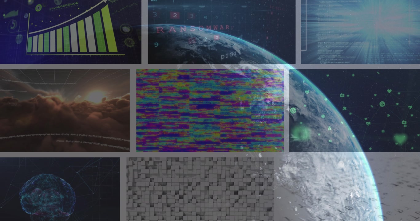 Animation of globe over different videos