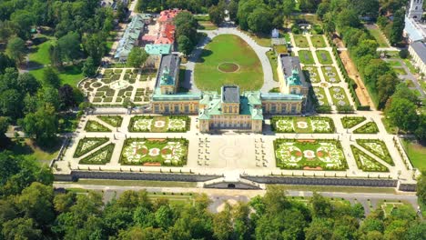 aerial view of the royal palace in warsaw