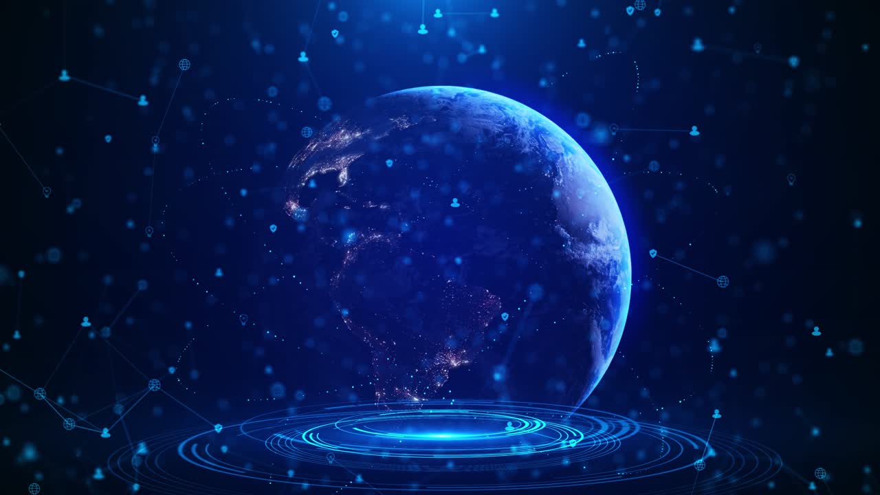 Connections ai digital abstract network grid earth artificial intelligence neural network growing