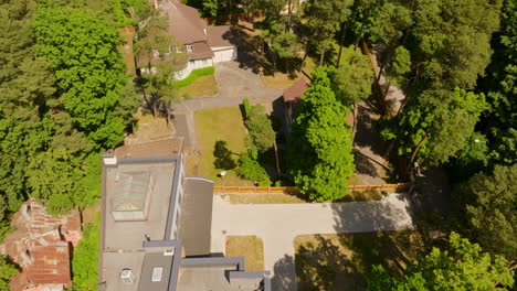aerial view tilting over seaside homes, revealing the jūrmala beach, in latvia