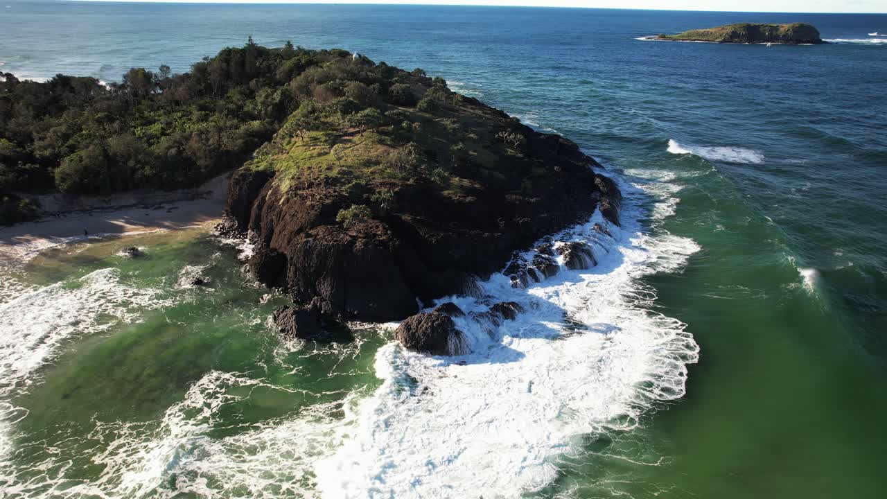 Dreamtime Beach In Fingal Head, NSW, Australia - Drone Shot