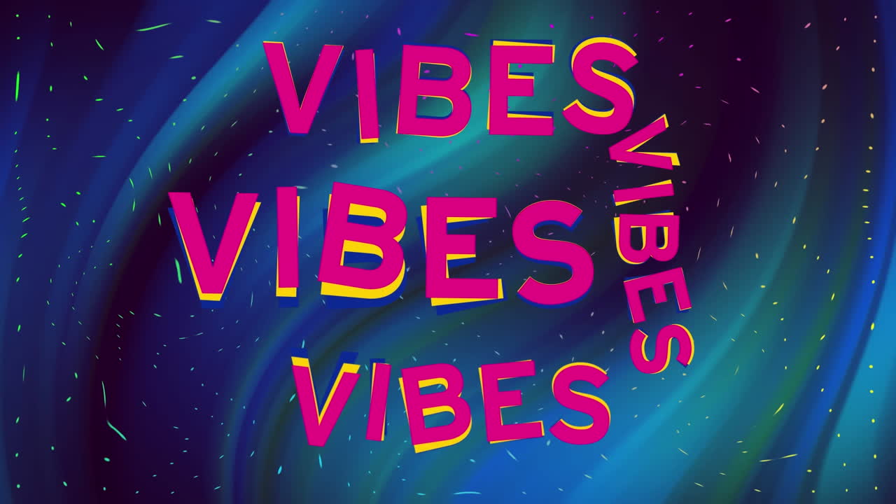 animación de vibraciones de texto y líneas en fondo negro