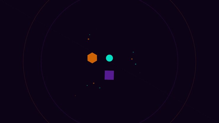 Forme Geometriche Astratte che Ruotano in uno Spazio Scuro e Minimalista