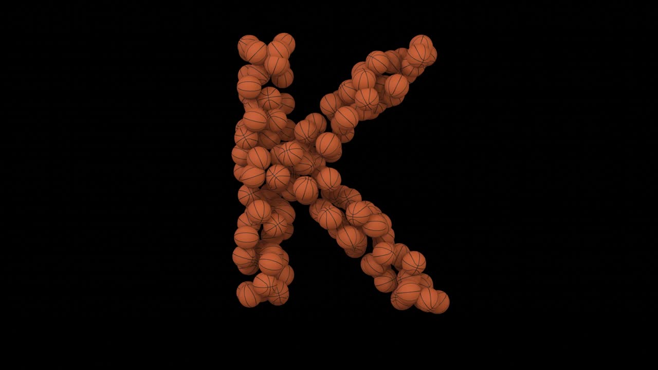 animación de bucle de baloncesto letra k