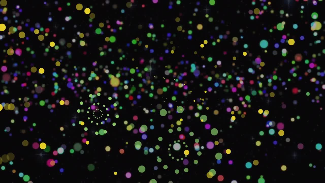 Animation of colourful new year fireworks in night sky