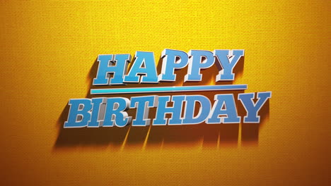 texto de feliz cumpleaños azul de dibujos animados en gradiente de moda amarillo