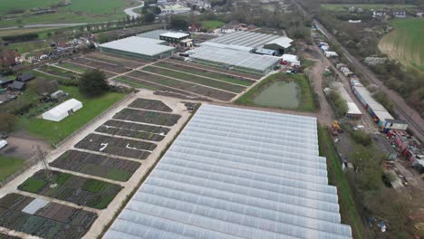 Blumen--Und-Pflanzengärtnerei-Pflanzen-Großhandel-Essex-England-Drohnenaufnahmen-Aus-Der-Luft