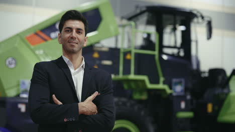 businessman at an agricultural trade show