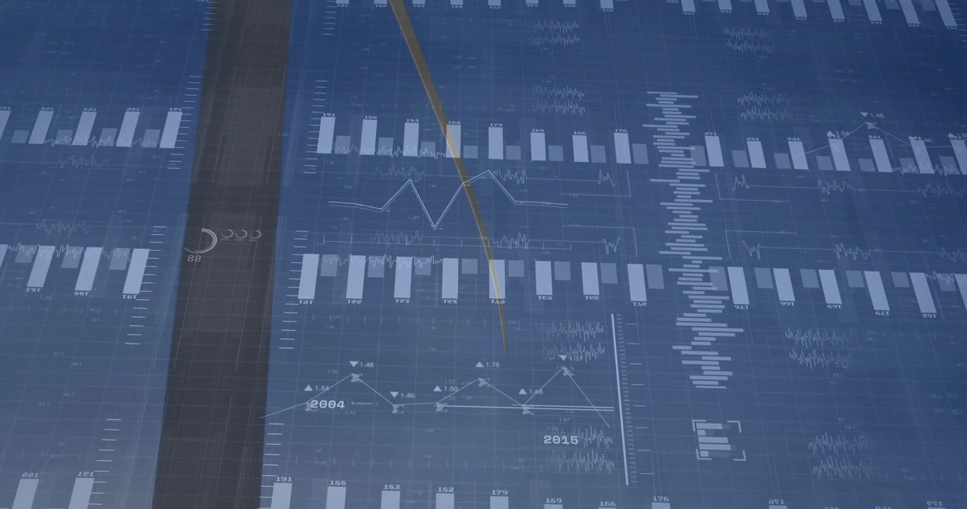 Fading in barchart at turbine, expanding seven bars, overlaying line graph illustrating power trend