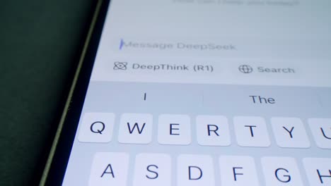 mobile phone interface showing deepseek and deepthink app