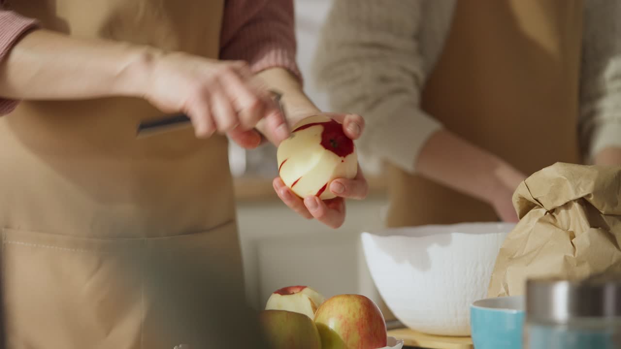 Preparing Apples in the Kitchen