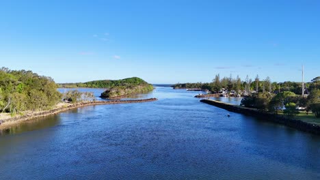 aerial view of river and surrounding landscape