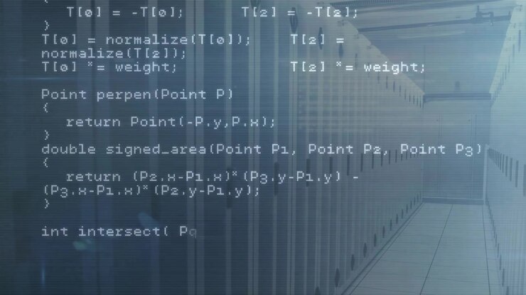 Animating computer code over modern building exterior