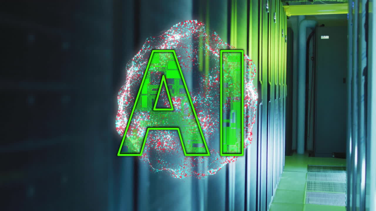 animación de un texto y procesamiento de datos a través de servidores informáticos