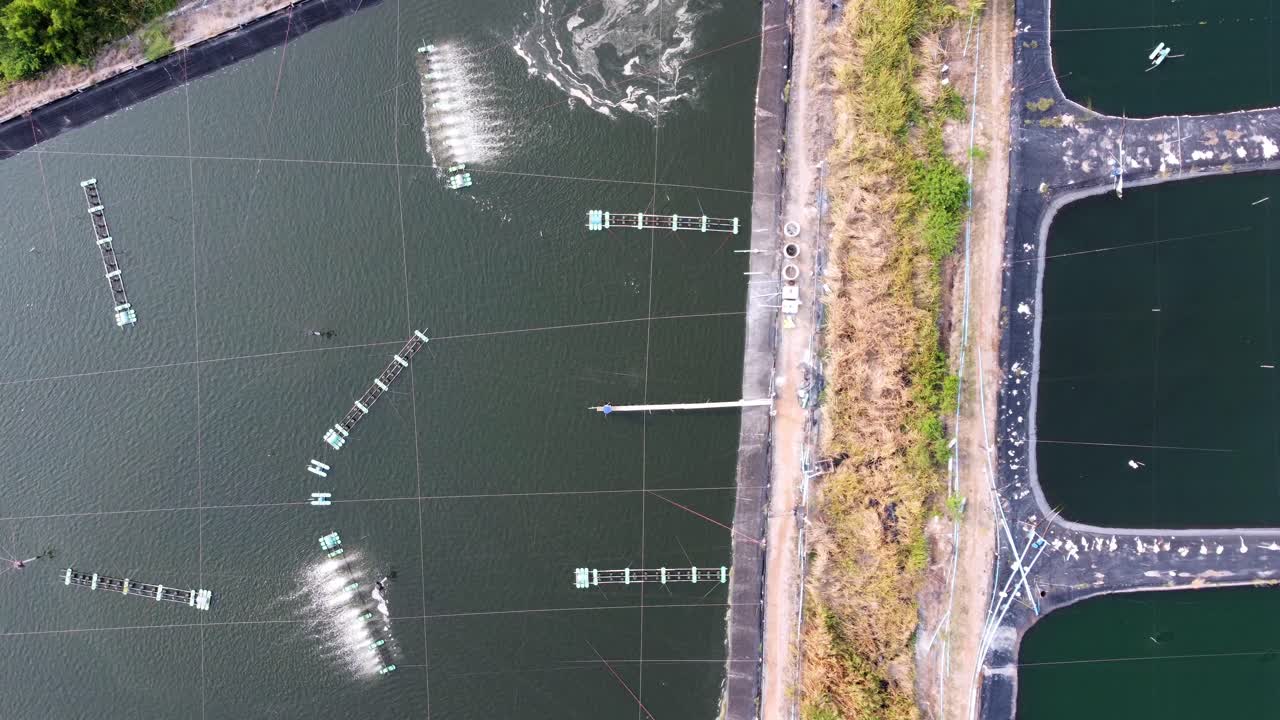 새우 농장 시골 의 공중 사진