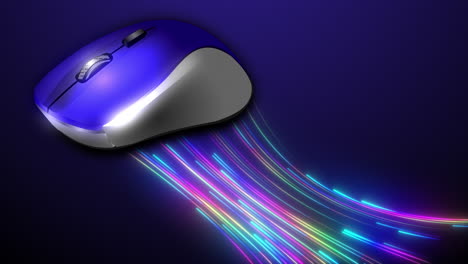 un mouse periférico de computadora con animación que implica transferencia de datos externos