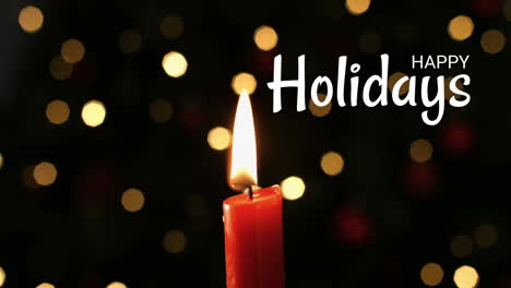 feliz navidad texto y vela encendida 4k