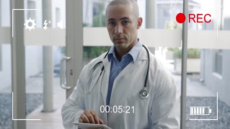 filming a doctor on a digital camera 4k