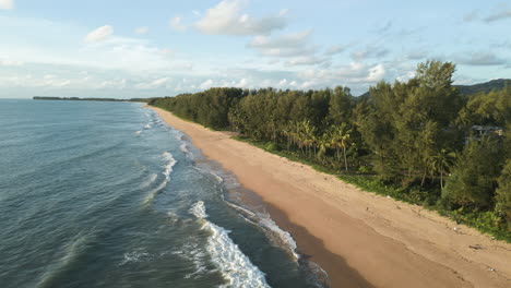 tropical beach in khao lak coastline without people at sunset